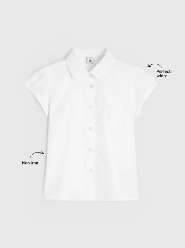 2 Pack White Embroidered Collar Blouses