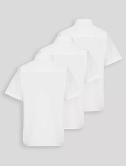 3 Pack Stain Resistant Unisex White Short Sleeve Shirts