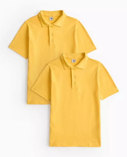 2 Pack Unisex Polo Shirts - Yellow