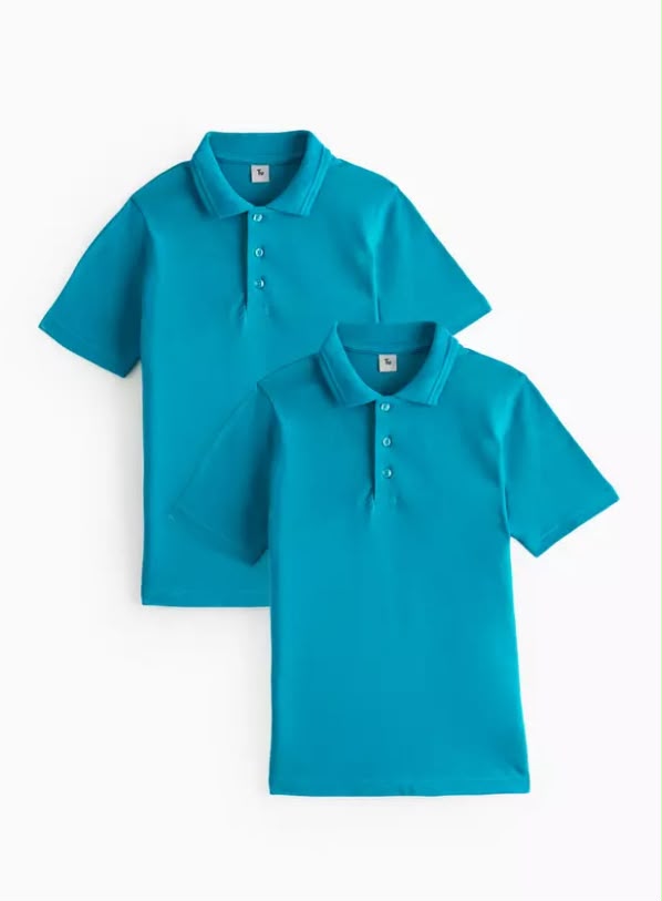 2 Pack Unisex Polo Shirts - Teal Green