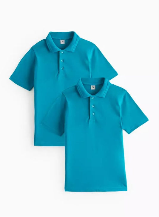 2 Pack Unisex Polo Shirts - Teal Green