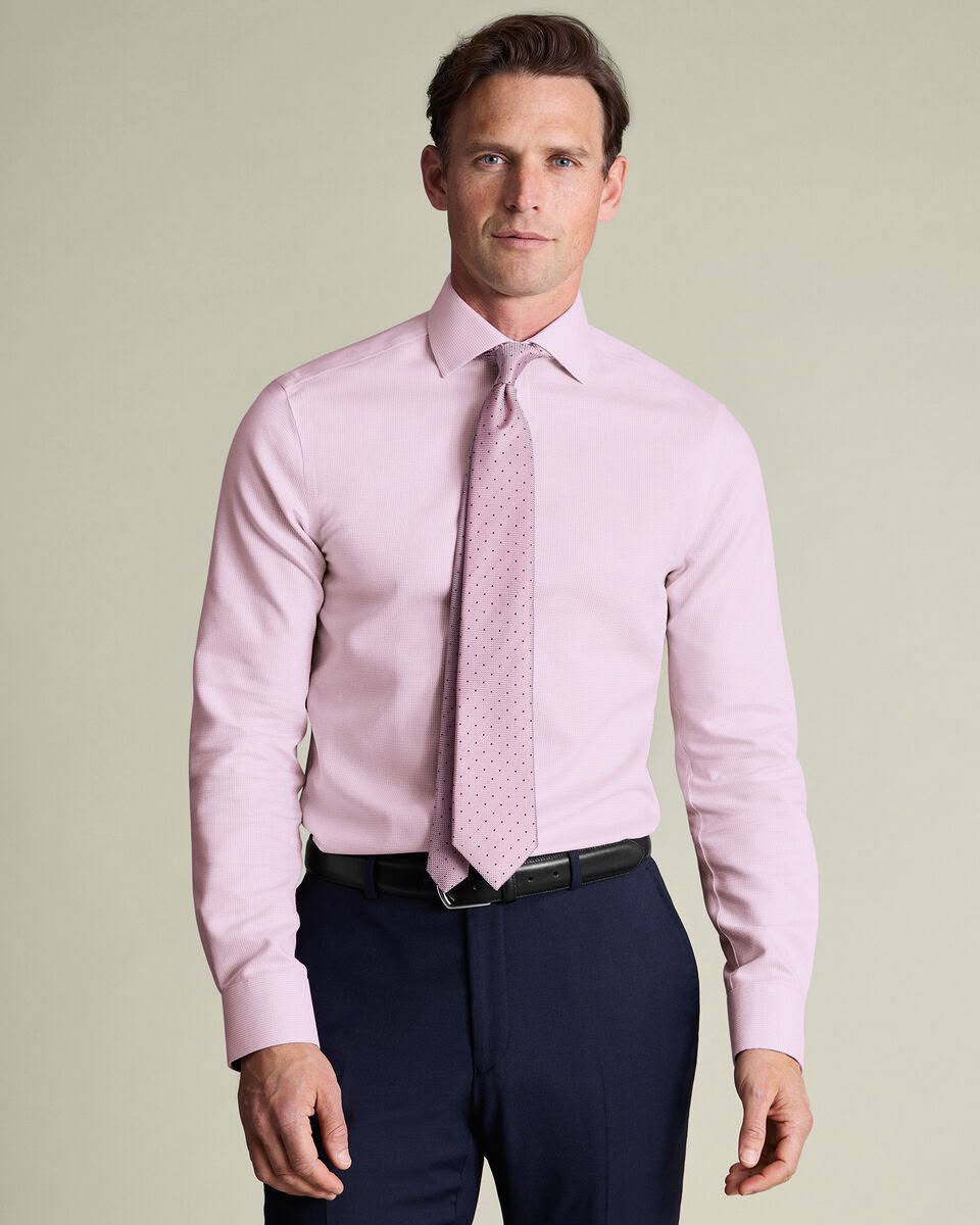 Non-Iron Mayfair Weave Extra Slim Fit Shirt - Pink