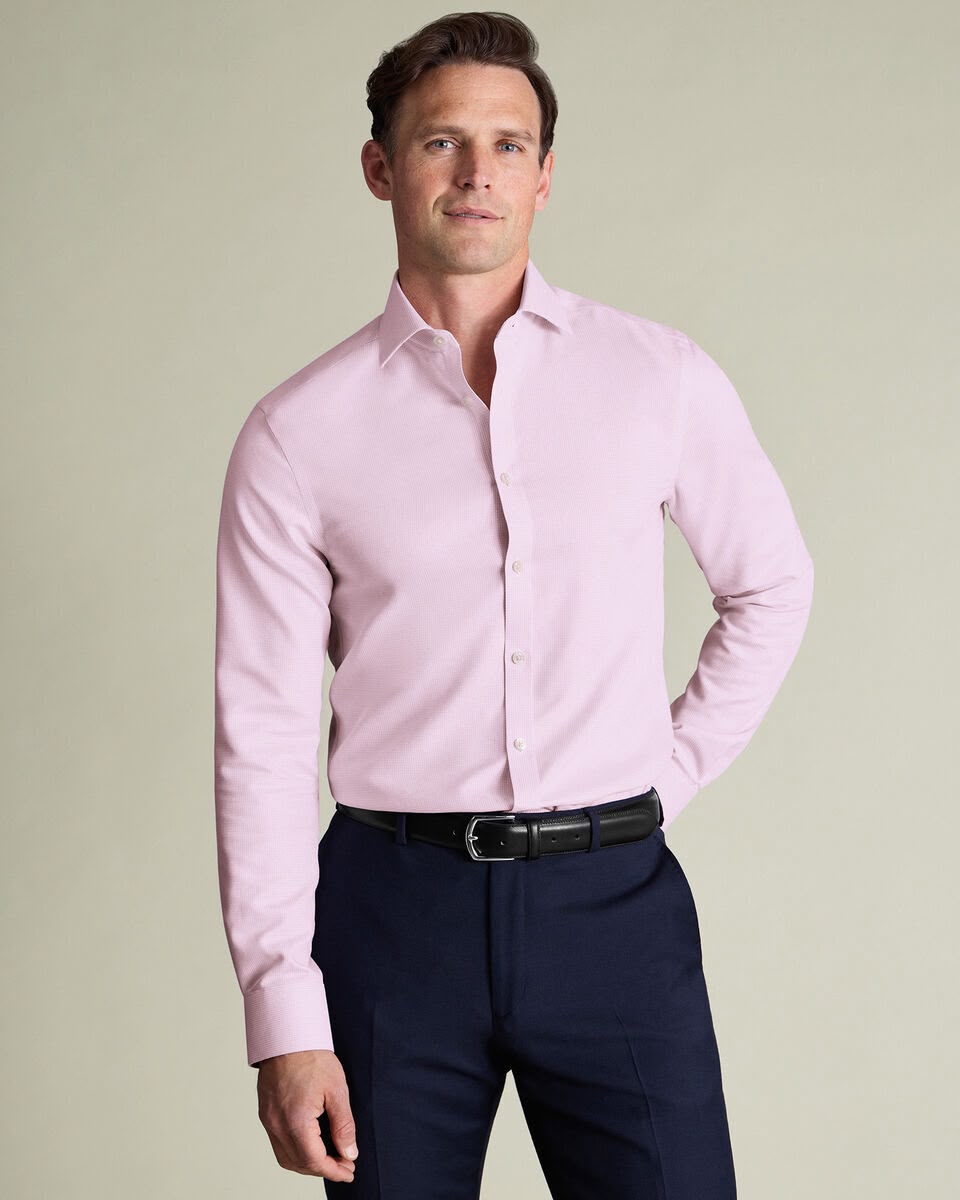 Non-Iron Mayfair Weave Extra Slim Fit Shirt - Pink