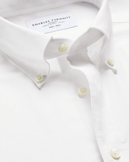 Button-Down Non-Iron Stretch Oxford Classic Fit Shirt - White