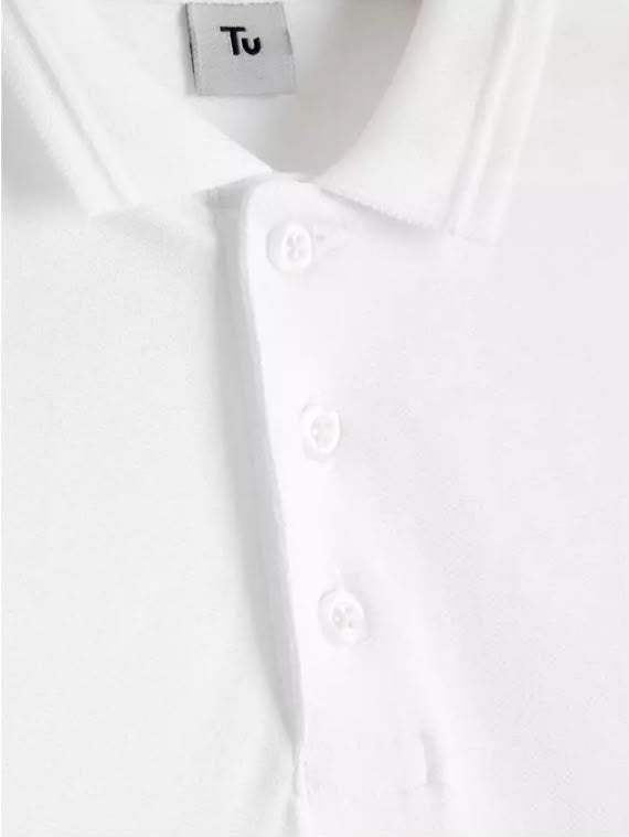 5 Pack Unisex White Polo Shirts - Perfect White