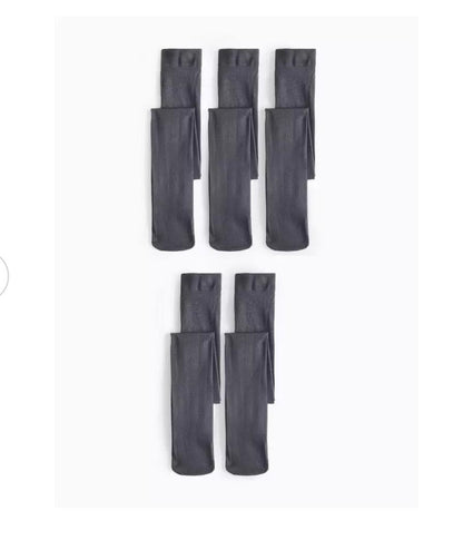 Grey Opaque Cotton Rich Tights 5 Pack