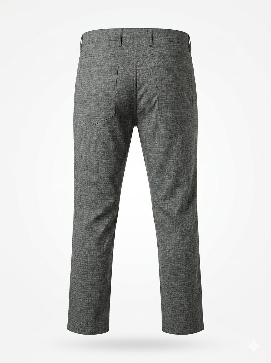 Tailored Slim Fit Textured Pattern Trousers  - Grey