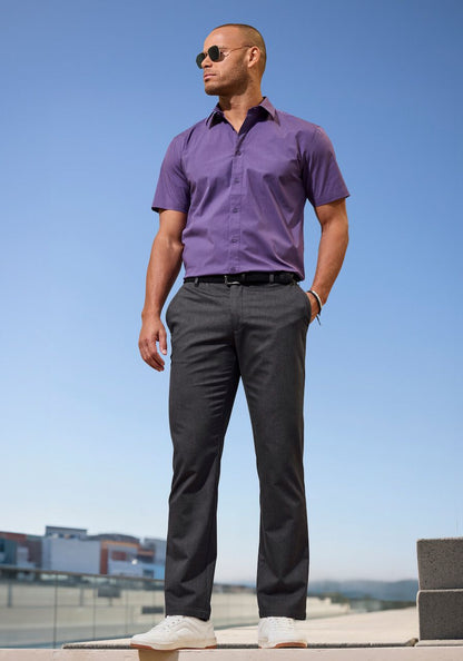 Tailored Tapered Straight Fit Trousers - Charcoal Grey