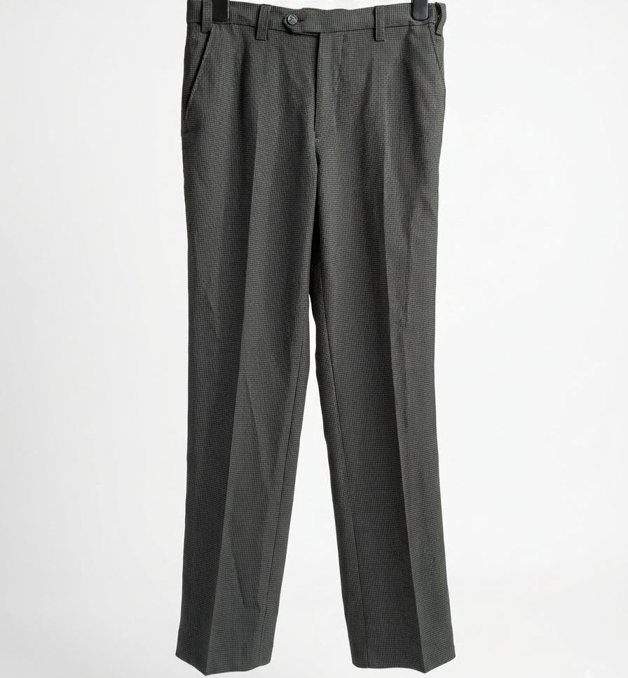 Classic Tailored Textured Micro-Houndstooth Trousers - Dark Grey