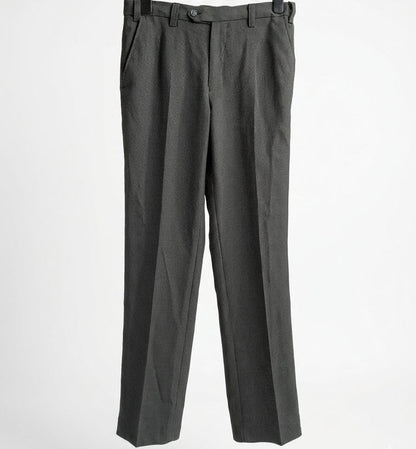Classic Tailored Textured Micro-Houndstooth Trousers - Dark Grey