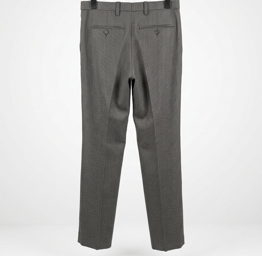 Classic Tailored Textured Micro-Houndstooth Trousers - Dark Grey