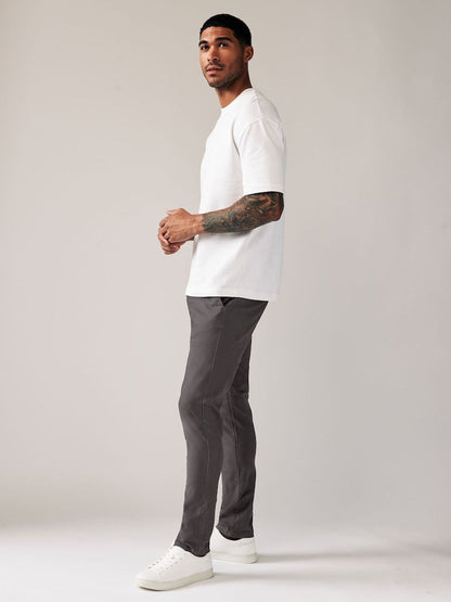 Skinny Fit Stretch Chinos Trousers - Dark Grey