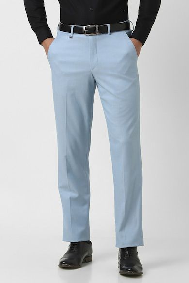 Formal Tailored Slim Fit Trousers - Light Blue