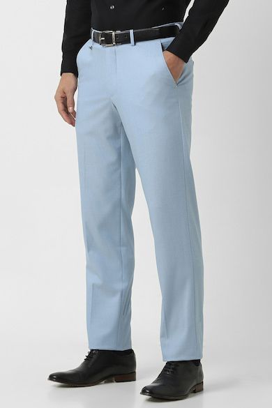 Formal Tailored Slim Fit Trousers - Light Blue