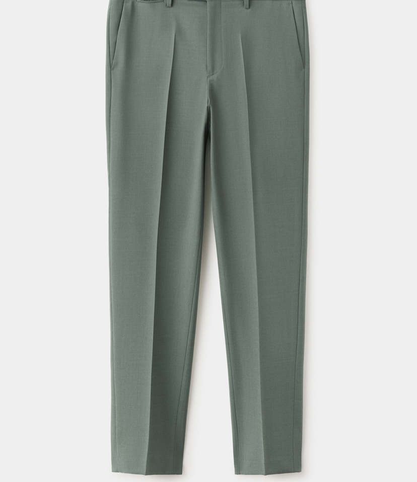 Regular Fit Textured Suit Trousers - Green