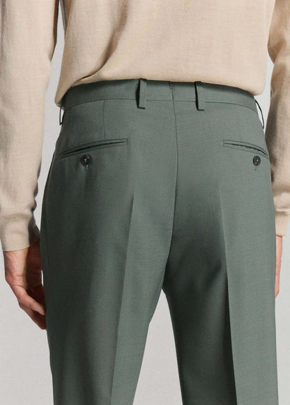 Regular Fit Textured Suit Trousers - Green