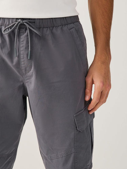 Cotton Stretch Cargo Pants - Dark Grey