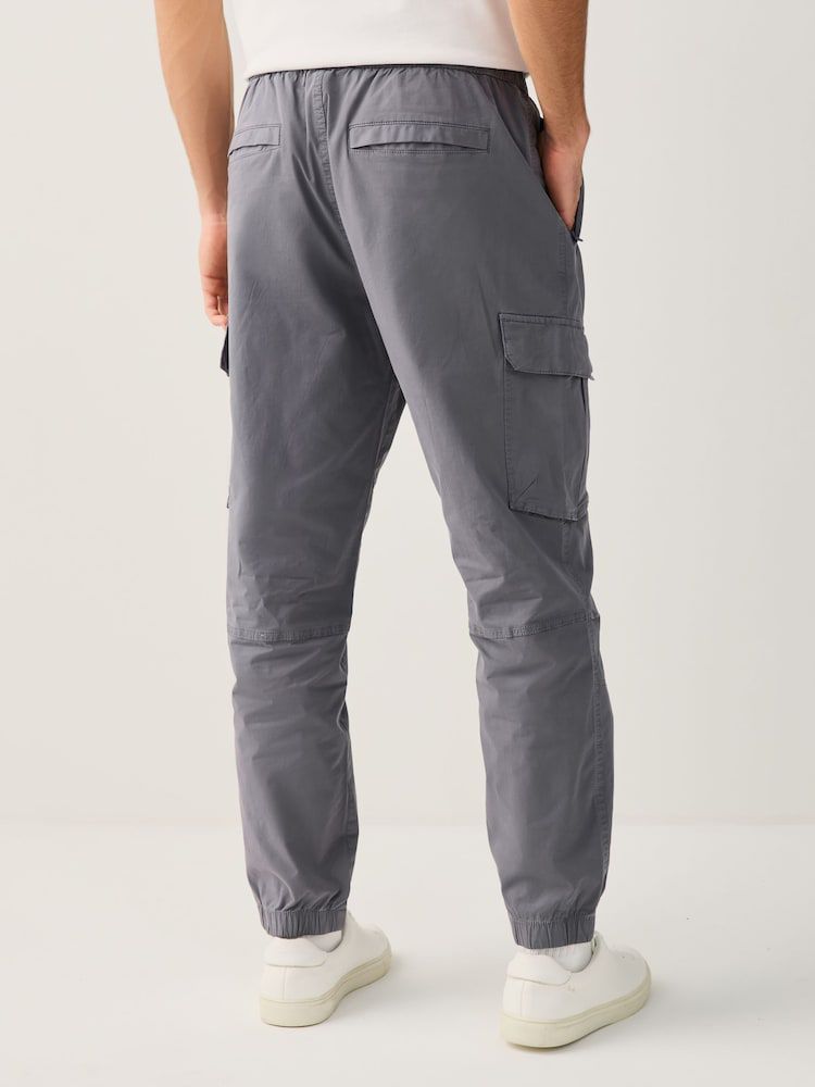 Cotton Stretch Cargo Pants - Dark Grey