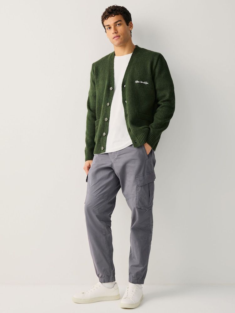 Cotton Stretch Cargo Pants - Dark Grey
