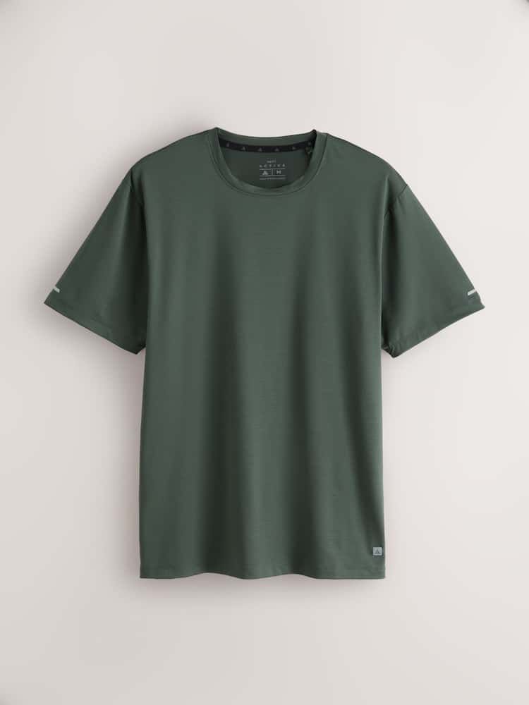 Short Sleeve Tee Active Gym Textured Training - Khaki Green