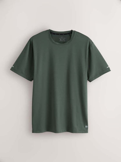 Short Sleeve Tee Active Gym Textured Training - Khaki Green