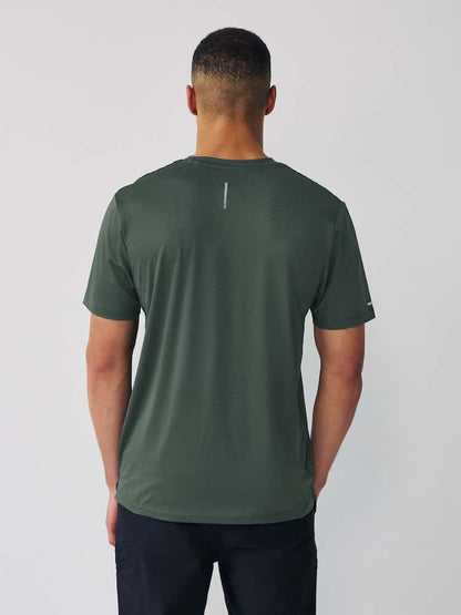 Short Sleeve Tee Active Gym Textured Training - Khaki Green