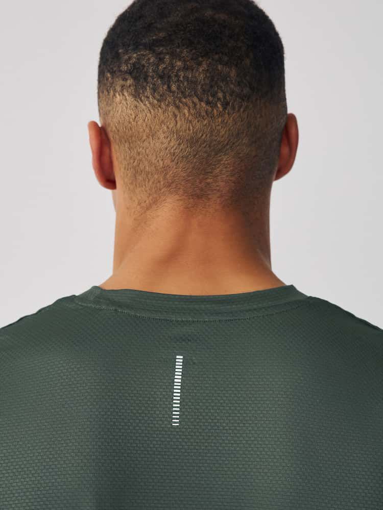Short Sleeve Tee Active Gym Textured Training - Khaki Green
