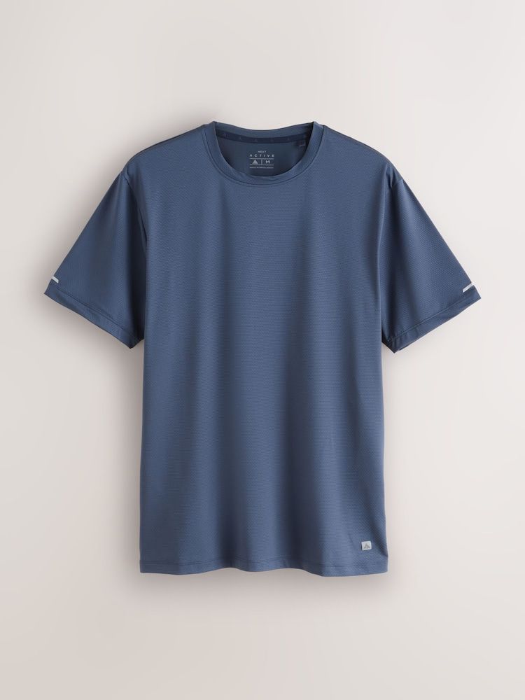 Short Sleeve Tee Active Gym Textured Training - Steel Blue