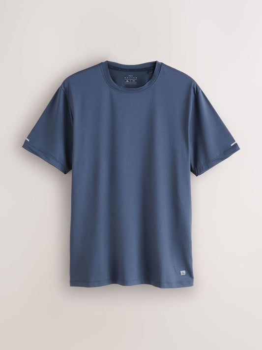 Short Sleeve Tee Active Gym Textured Training - Steel Blue