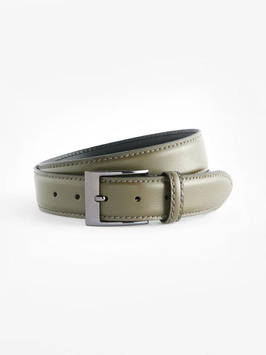 Signature Leather Belt - Olive Green