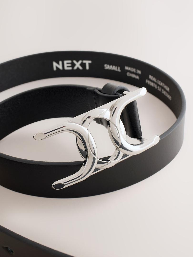 Plain Designed Leather Belt - Black