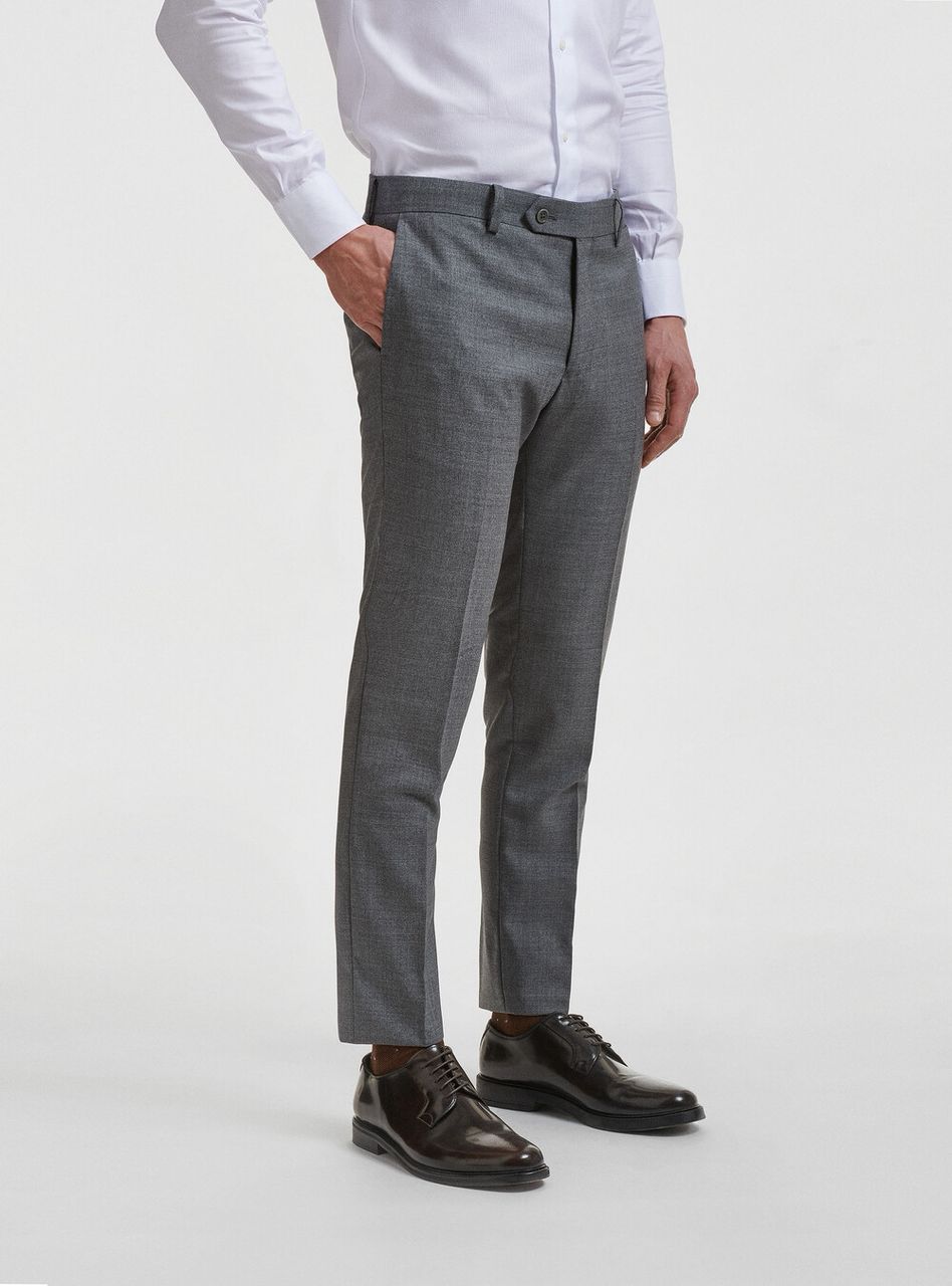 Pure Wool Suit Trousers - Grey