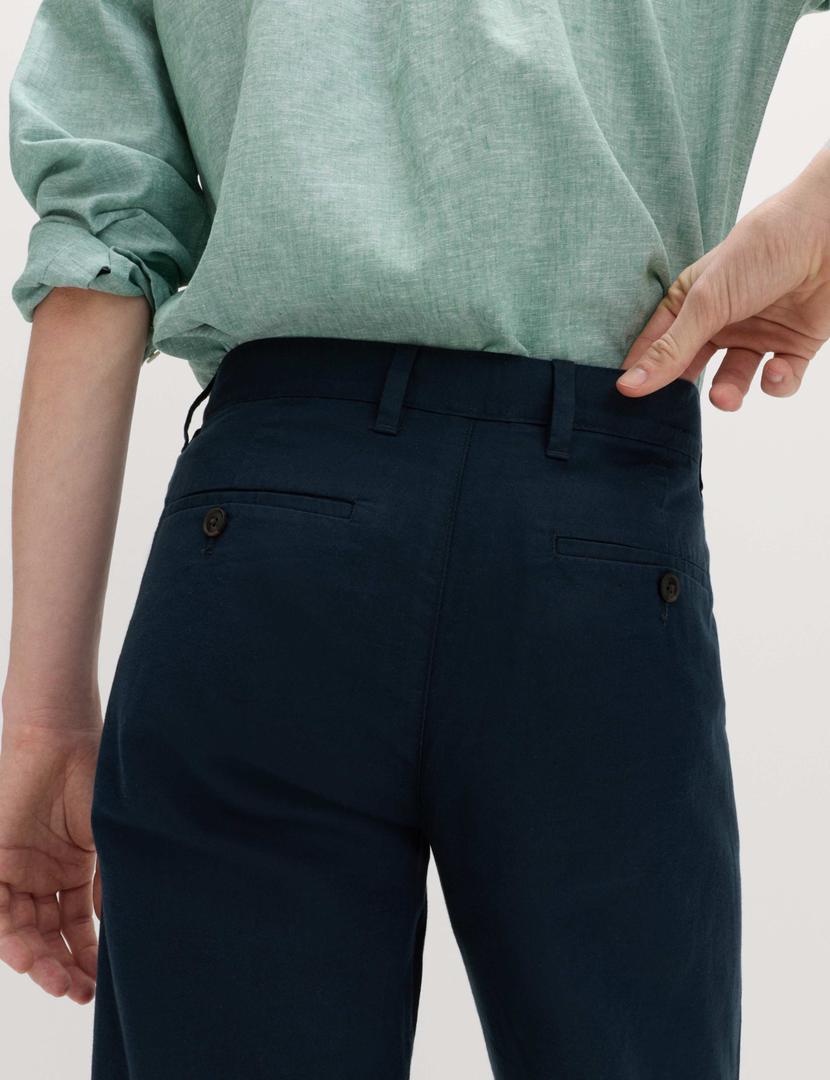 Regular Fit Blend Chinos Trousers - Navy