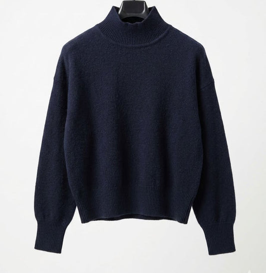 Turtleneck Winter Sweater - Navy