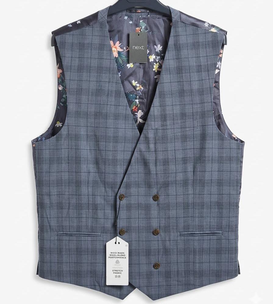 Classic Check Waistcoat - Refined Blue
