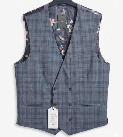 Classic Check Waistcoat - Refined Blue