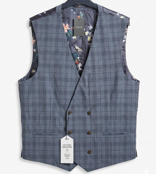 Classic Check Waistcoat - Refined Blue