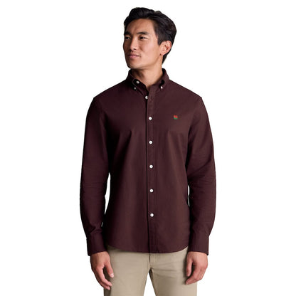 England Rugby Oxford Slim Fit Shirt - Burgundy