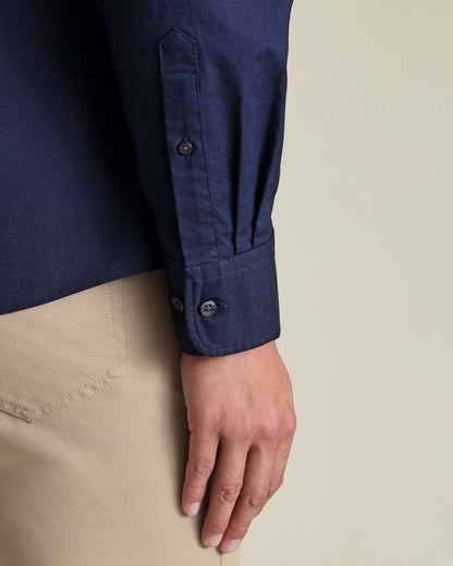 Stretch Washed Oxford Slim Fit Shirt - Dark Blue
