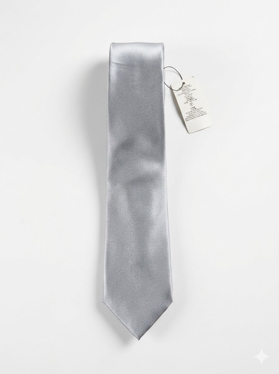 Formal Classic Neck Tie - Satin Grey