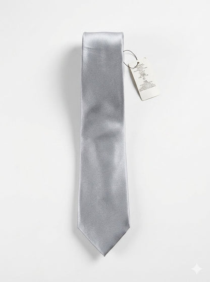 Formal Classic Neck Tie - Satin Grey