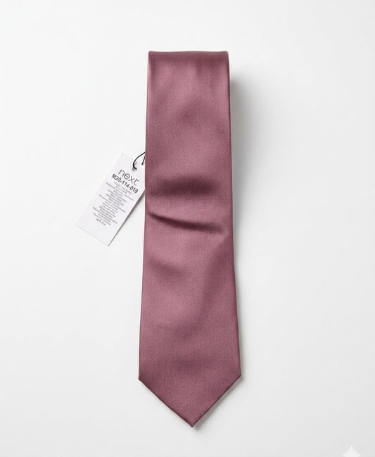 Slim Textured Tie - Dusky Pink
