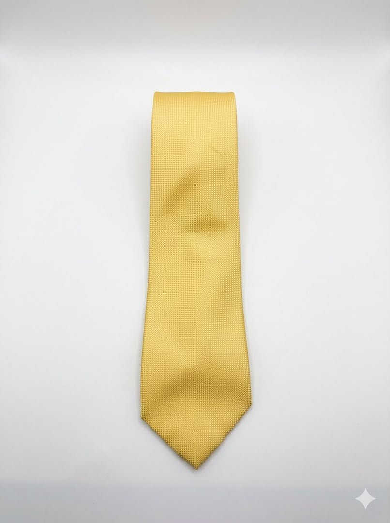 Formal Micro-Geometric Jacquard Neck Tie - Yellow