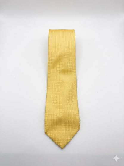 Formal Micro-Geometric Jacquard Neck Tie - Yellow