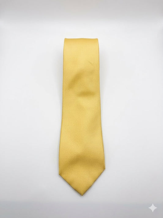 Formal Micro-Geometric Jacquard Neck Tie - Yellow