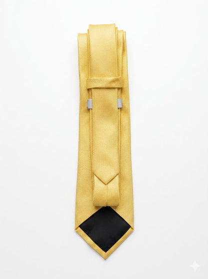 Formal Micro-Geometric Jacquard Neck Tie - Yellow