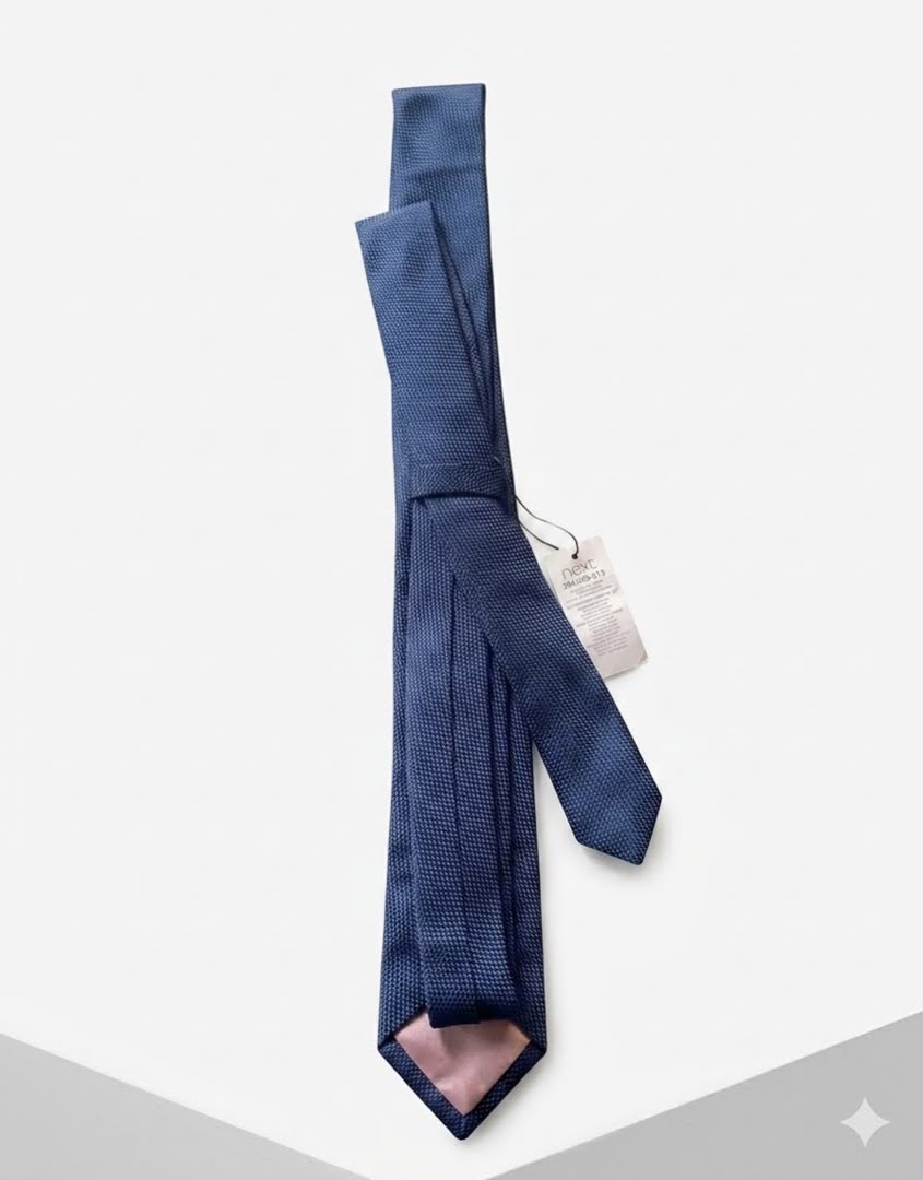 Classic Micro-Textured Weave Neck Tie - Navy