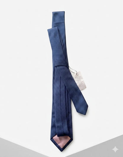 Classic Micro-Textured Weave Neck Tie - Navy