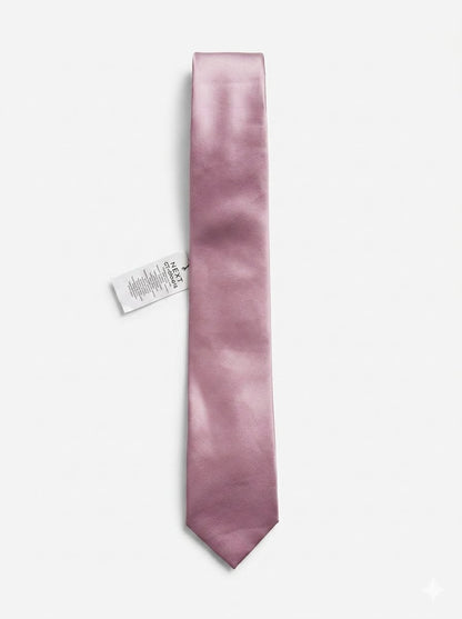 Formal Tailored Satin Neck Tie - Pink