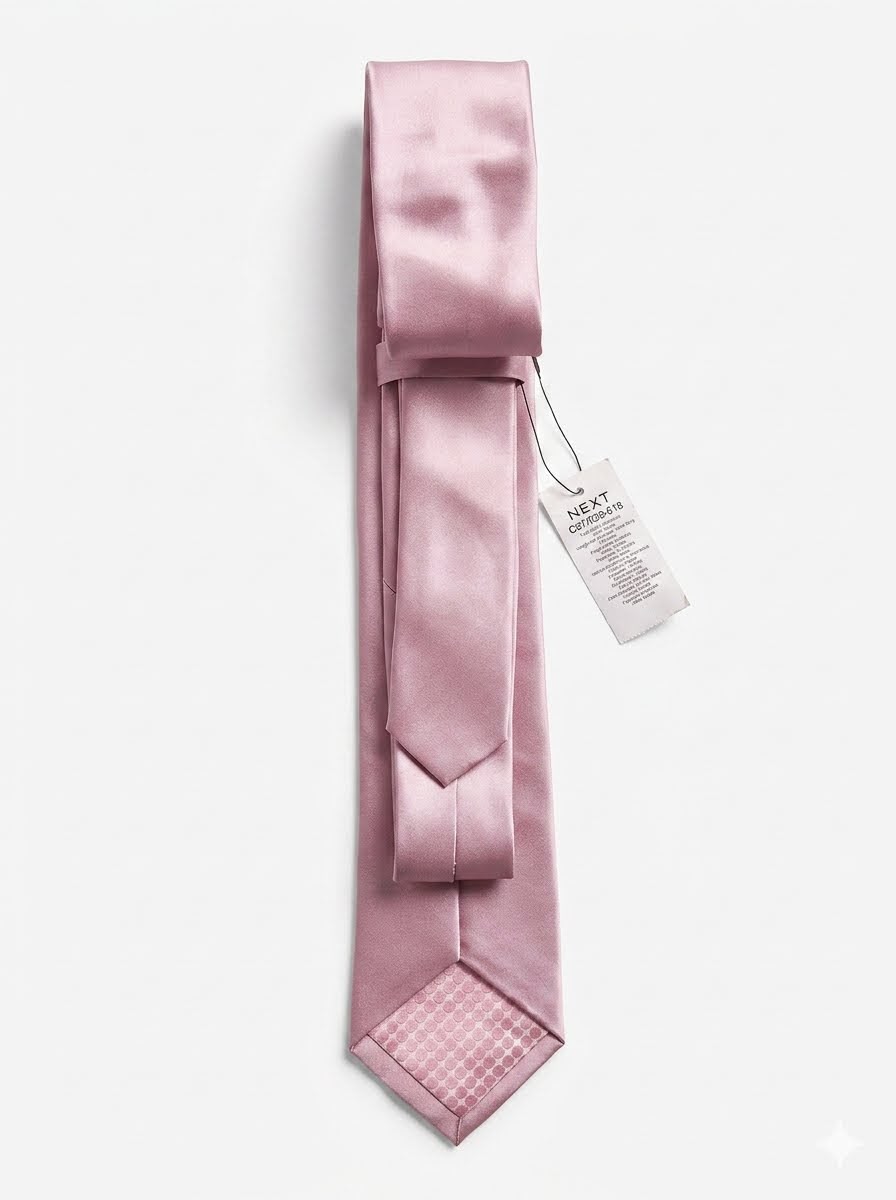 Formal Tailored Satin Neck Tie - Pink